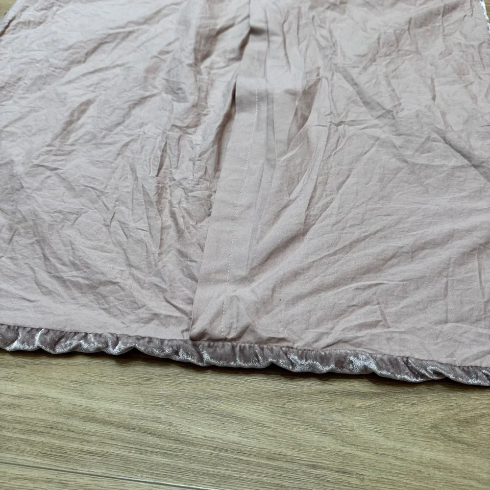 West Elm Velvet Front Cotton Back Pillow Sham Cover Dusty Pink 26 Inch Square